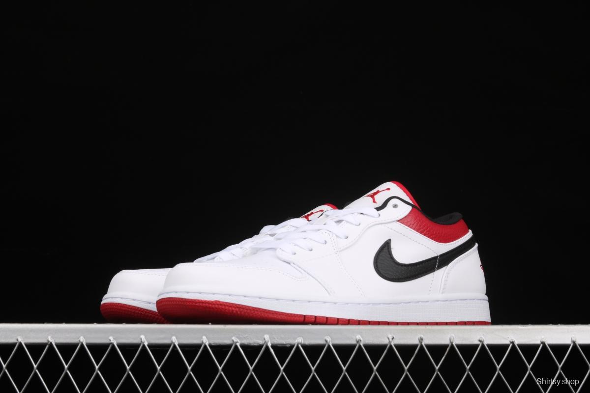 Air Jordan 1 Low white, black and red culture leisure sports shoes 553558-118