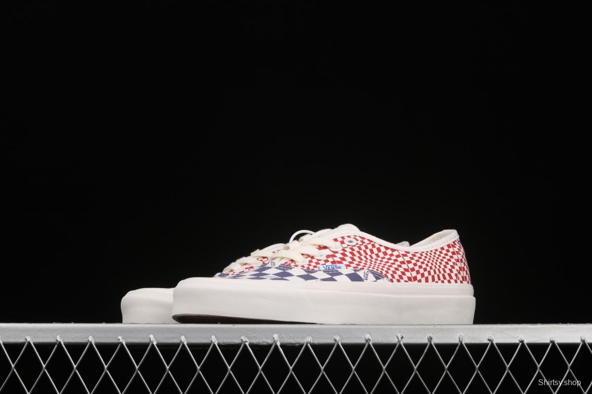 Vans Vault OG Authentic Lx high-end branch line impact color checkerboard retro low-side canvas skateboard shoes VN0A4BV91XR