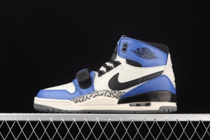 Jordan Legacy 312 white and blue color Velcro three-in-one board shoes AQ4160-104