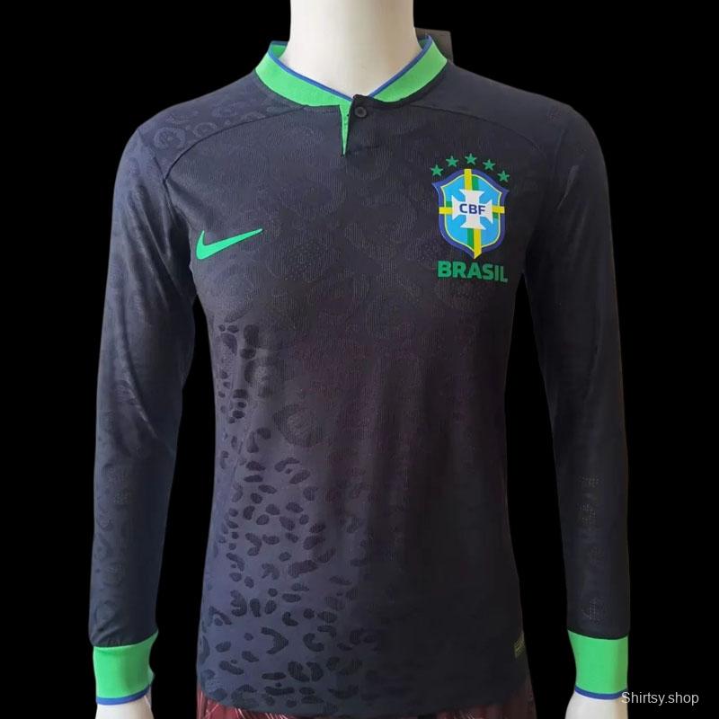 Player Version 2022 Brazil Black Concept Long Sleeve Jersey