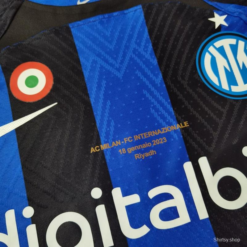 Player Version 22 23 Inter Milan Home Super Cup Jersey