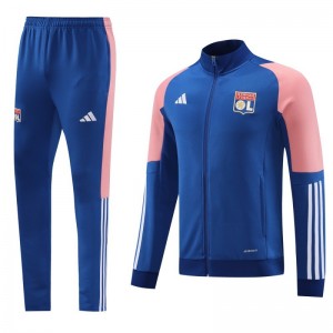 23/24  Olympique Lyonnais Lyon Blue/Pink Full Zipper Jacket+Pants